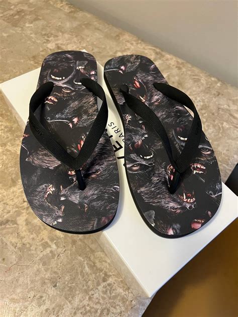 givenchy flip flops favelas logo|Givenchy sandals size 35.